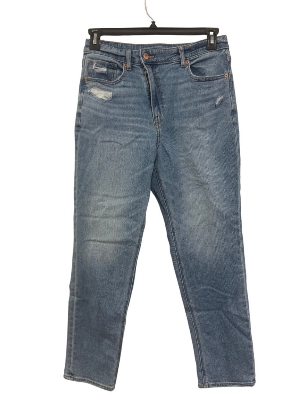 American Eagle Womens Distressed Stretch Jeans Size 10 Regular Blue Denim Casual